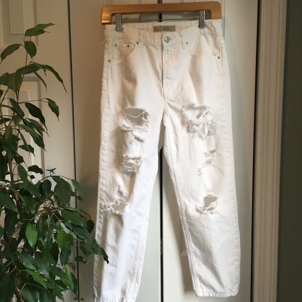 Topshop “Hayden” white jeans.